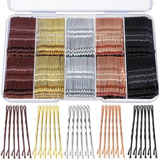 Bobby Pins, 250 Pcs 2Inch Bobby Pins Bulk for Women Girls, Silver, Black, Blonde, Brown - Secure Hold, Hair Pins with Storage Box, All Hair Types