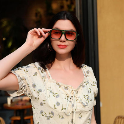 Vintage Square 70S Flat Aviator Sunglasses Women Men Classic Retro Stylish Frame UV400 Sunglasses B2622