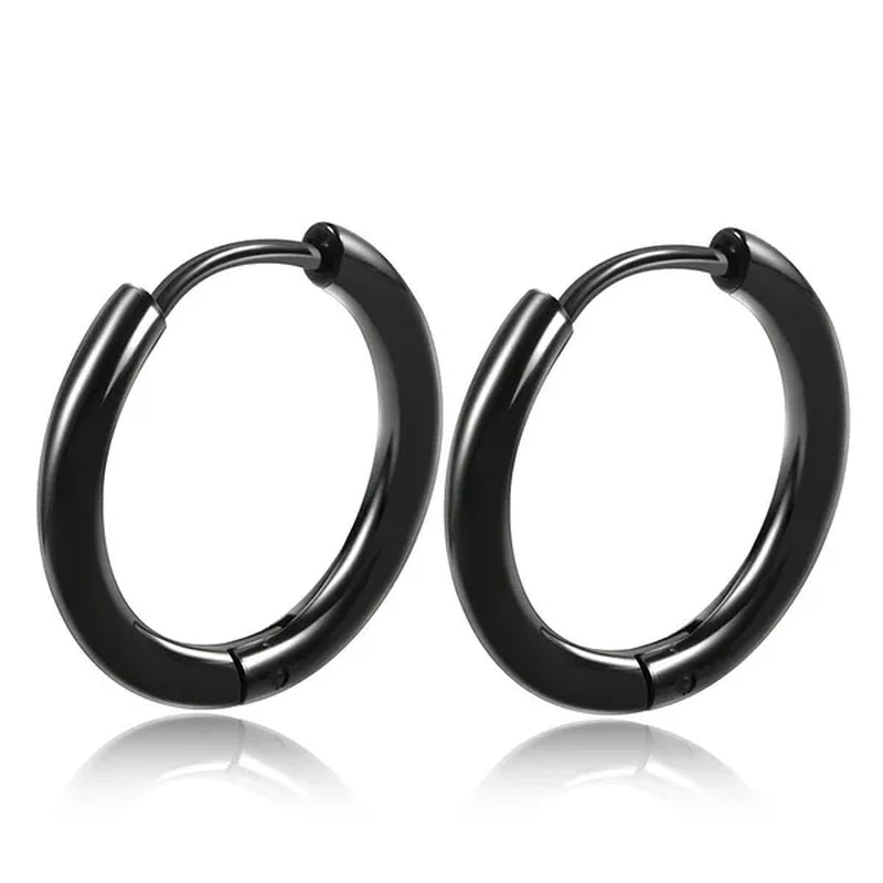 High Quality 1 Pair 8-20Mm Small Hoop Earrings Silver Color Circle Hoop Earring for Women Men Ear Rings Clip Huggie Earrings