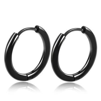 High Quality 1 Pair 8-20Mm Small Hoop Earrings Silver Color Circle Hoop Earring for Women Men Ear Rings Clip Huggie Earrings