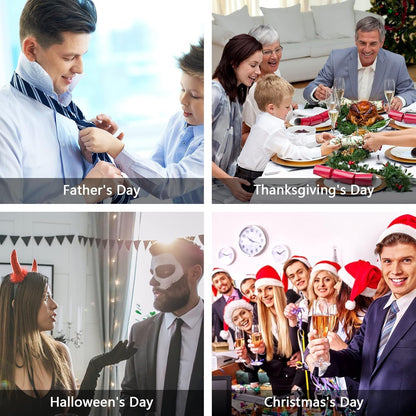 Ties for Men Classic Animal Tie and Pocket Square Set Jacquard Woven Silk Neckties Handkerchief Wedding Party