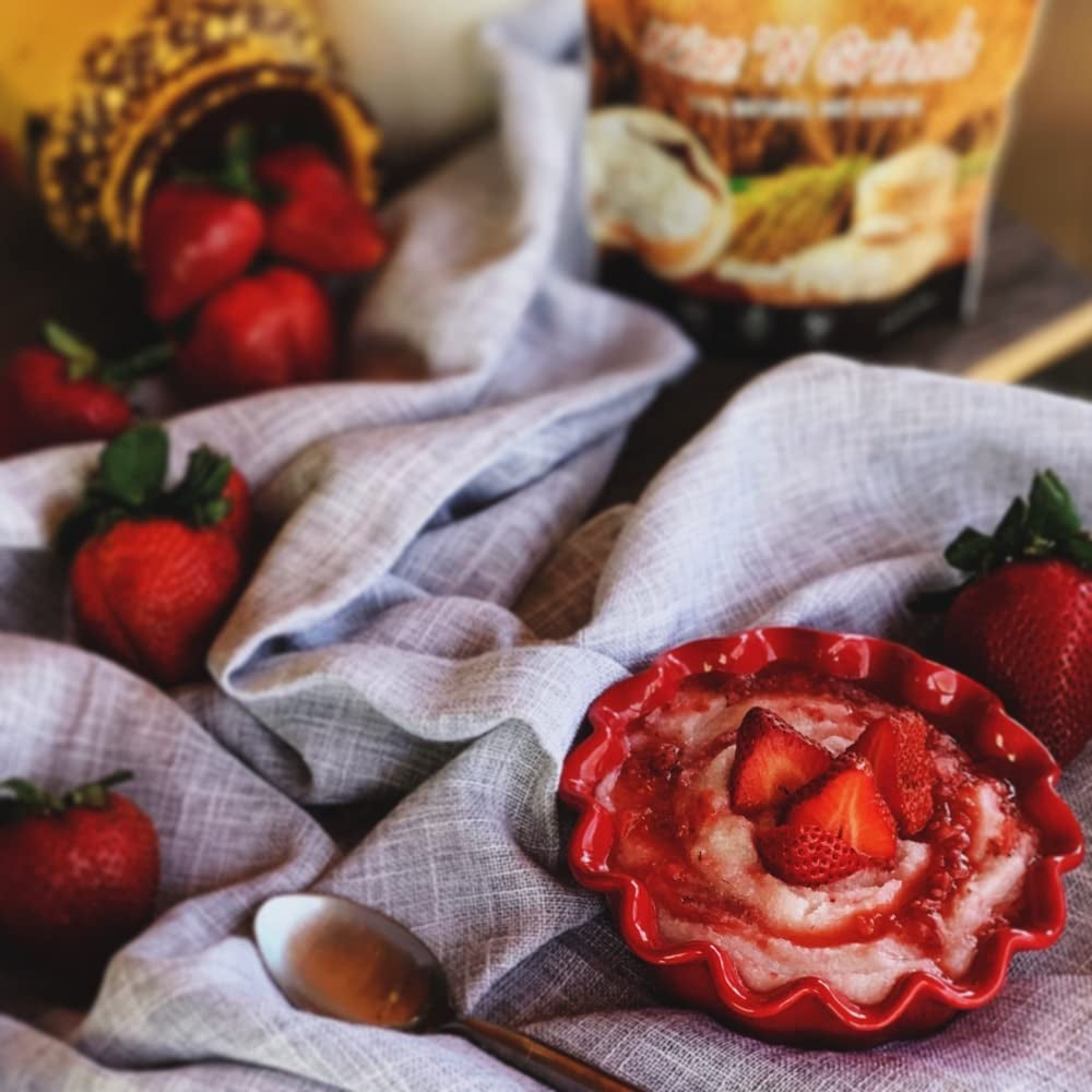 Pride Foods Rice 'N Grinds Hot Cereal - Gluten-Free, Non-Gmo, Vegan-Friendly, Natural Rice Breakfast, Quick & Easy Hot Meal, Low-Fat Comfort Food, 30 Servings, Coconut Cream Pie