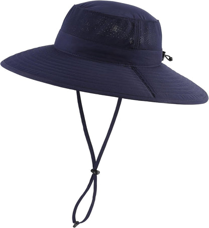 UPF50+ Mens Sun Hat Wide Brim Fishing Hat Foldable Large Brim UV Protection Sun Hat for Men Women Beach Gardening