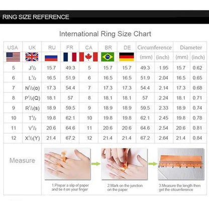 Women'S Fashion 925 Sterling Silver Full Diamond Ring White Sapphire Moissanite Jewelry for Women Rings Elegant Bride Proposal Engagement Wedding Accessories Party Band Anniversary Gift Size 4-11 Bague Femme