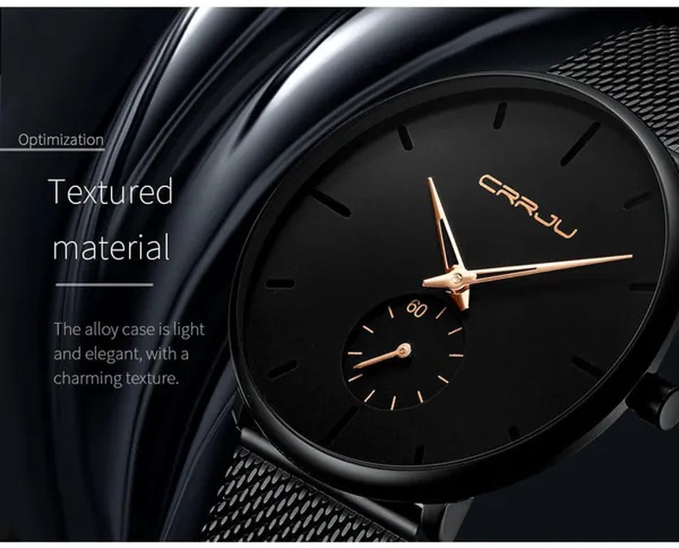 Fashion Mens Watches Top Brand Luxury Quartz Watch Men Casual Slim Mesh Steel Waterproof Sport Watch Relogio Masculino