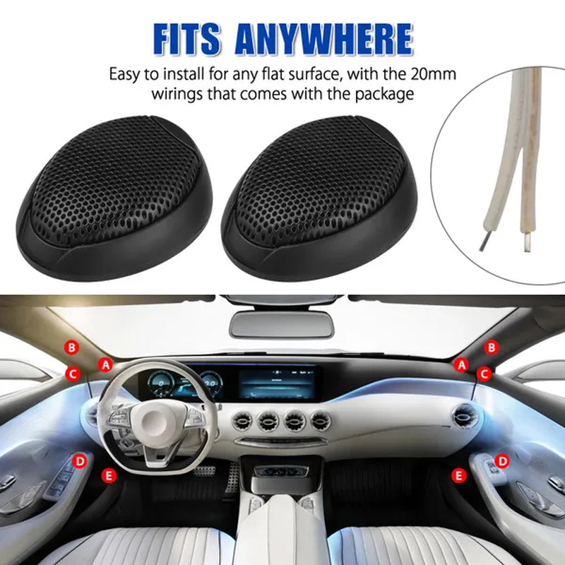 2 Pcs Universal 1000W Car Speaker Audio - Waterproof Metal Material for All Car Audio Systems