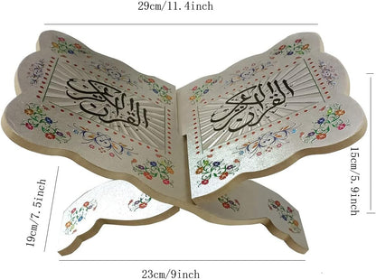 Muslim Al-Quran Rehal Book Stand,Foldable Wooden Prayer Books Shelf for Koran Holy Bible Books,Eid Ramadan Reading Shelf for Muslim Eid Ramadan Religious Gift