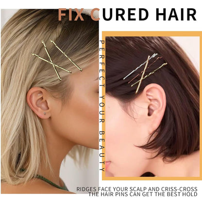 Bobby Pins, 250 Pcs 2Inch Bobby Pins Bulk for Women Girls, Silver, Black, Blonde, Brown - Secure Hold, Hair Pins with Storage Box, All Hair Types