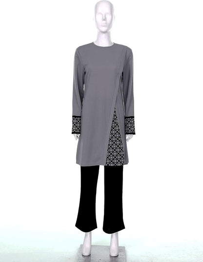 Womens Muslim Abaya 2-Piece Suits Long Sleeve Robe with Pants Outfit Islamic Prayer Clothes Sets