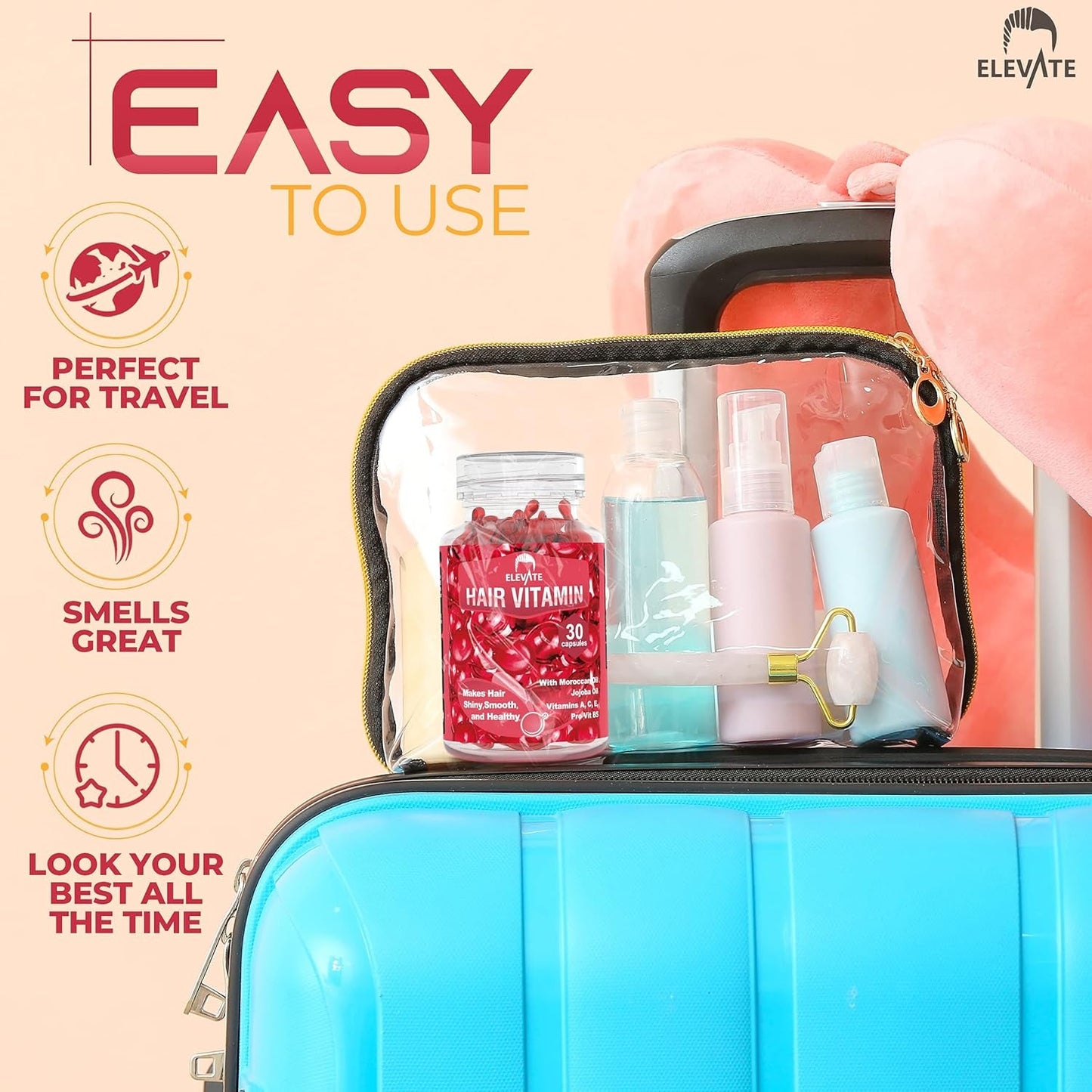 Hair Treatment Serum Oil Capsules - Conditioning Repair & Moisturizing Formula with Argan Jojoba Oils Vitamins a C E Pro Vitamin B5 Healthier Smooth Silky Thicker for Softness (1 Bottle)