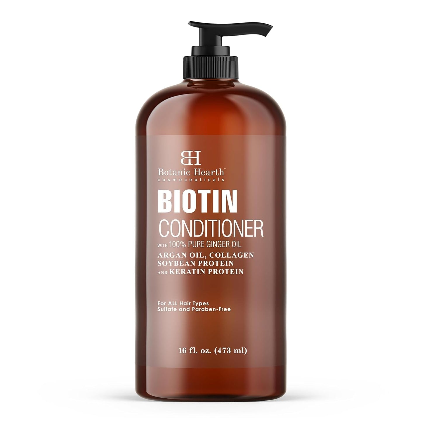 Biotin Conditioner with Ginger Oil & Keratin | for Hair Growth |With Turmeric Extract, Argan Oil, Tea Tree Oil & Vitamin E | Sulphate & Paraben Free | 16 Fl Oz