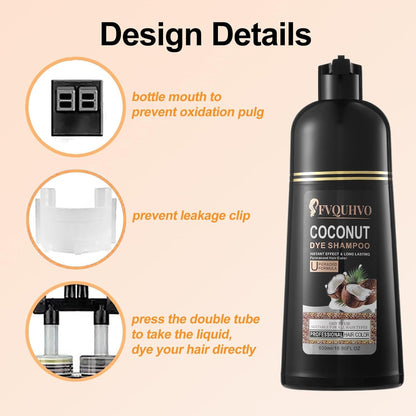 Grape Red Hair Dye 16.9 Fl Oz, Coconut Oil Hair Dye Shampoo 3 in 1, Effect in Minutes, Long Lasting Hair Color Shampoo for Men & Women, Herbal Grape Red Hair Shampoo (Grape Red)