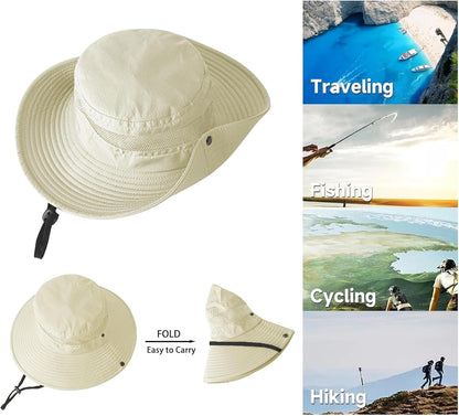 Sun Hats for Men Women Fishing Hat UPF 50+ Breathable Wide Brim for Safari Beach Hiking Garden