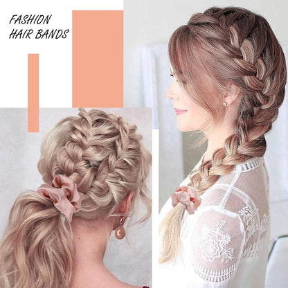 Soft Satin Scrunchies for Women, Non Slip, No Damage Scrunchies Hair Ties, Pack of 6