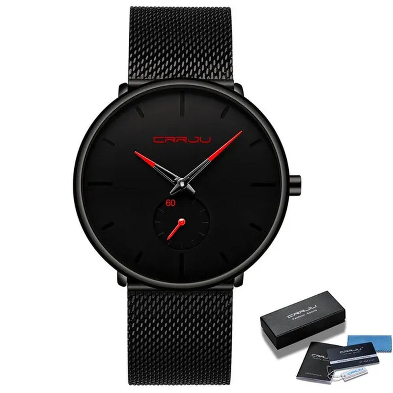 Fashion Mens Watches Top Brand Luxury Quartz Watch Men Casual Slim Mesh Steel Waterproof Sport Watch Relogio Masculino