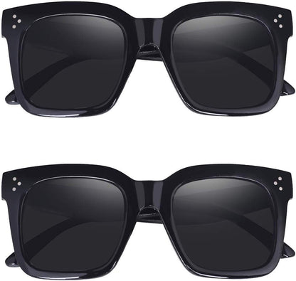 Vintage Women Oversized Sunglasses Designer Luxury Square Sun Glasses UV400 Protection Flat Lens