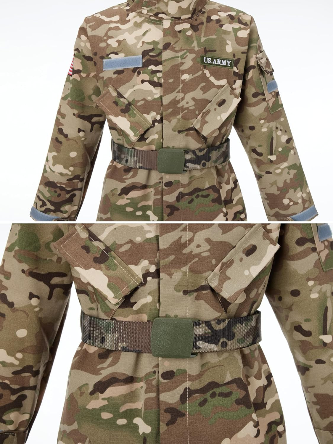 Kid Army Costume,Deluxe Soldier Costume Boy and Girl,Army Camouflage Uniform for Kid