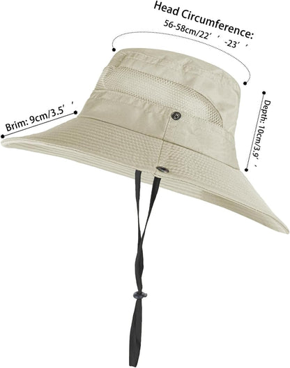 Sun Hats for Men Women Fishing Hat UPF 50+ Breathable Wide Brim for Safari Beach Hiking Garden