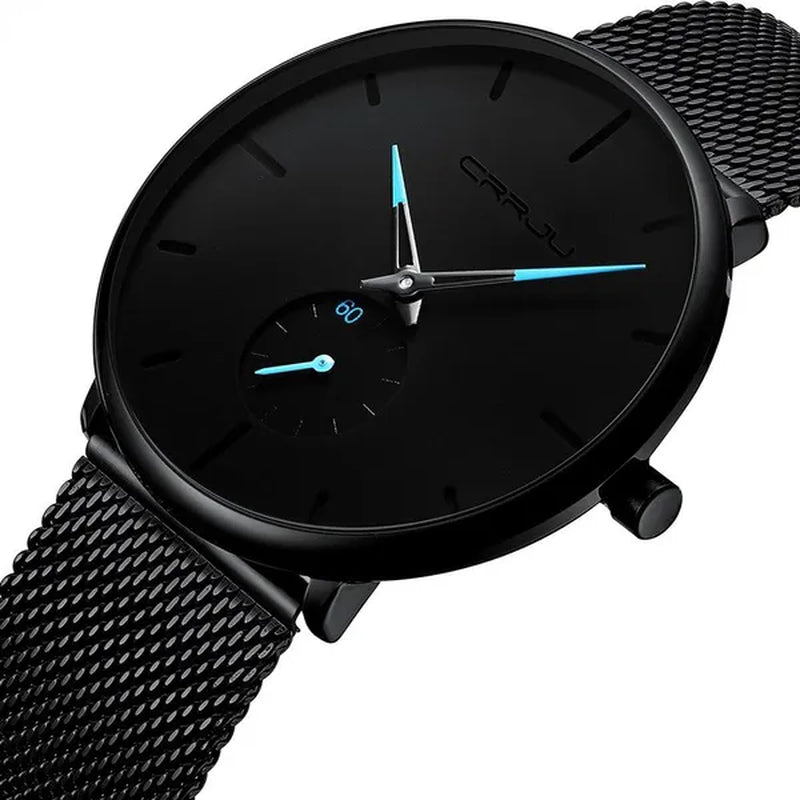 Fashion Mens Watches Top Brand Luxury Quartz Watch Men Casual Slim Mesh Steel Waterproof Sport Watch Relogio Masculino