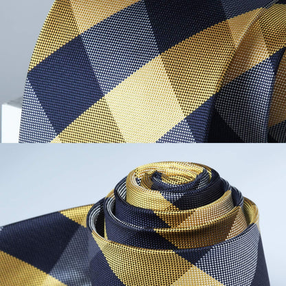 Ties for Men Formal Business Plaid Checked Mens Ties and Pocket Square Set Classic Wedding Necktie Handkerchief