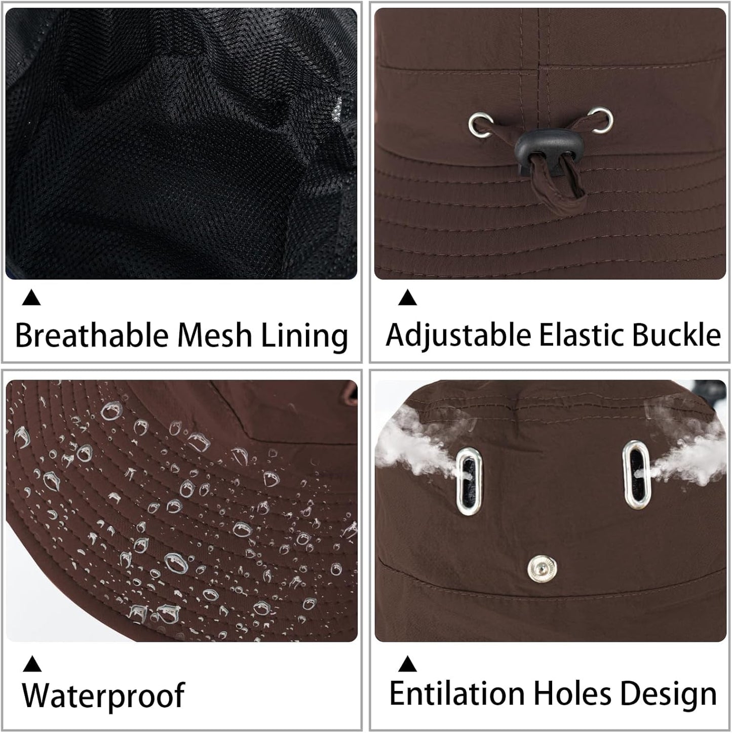 Sun Hats for Men Women Wide Brim Boonie Hat UPF 50+ Bucket Hats Hiking Fishing Outdoor Summer Safari UV Protection Hat