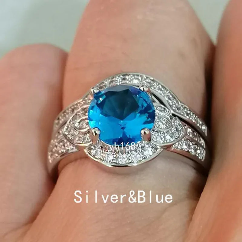 Women's Fashion  White Topaz Bridal Wedding Rings 18K Yellow Gold Filled&925 Silver Filled&14K Rose Gold Filled   Female Engagement Jewelry