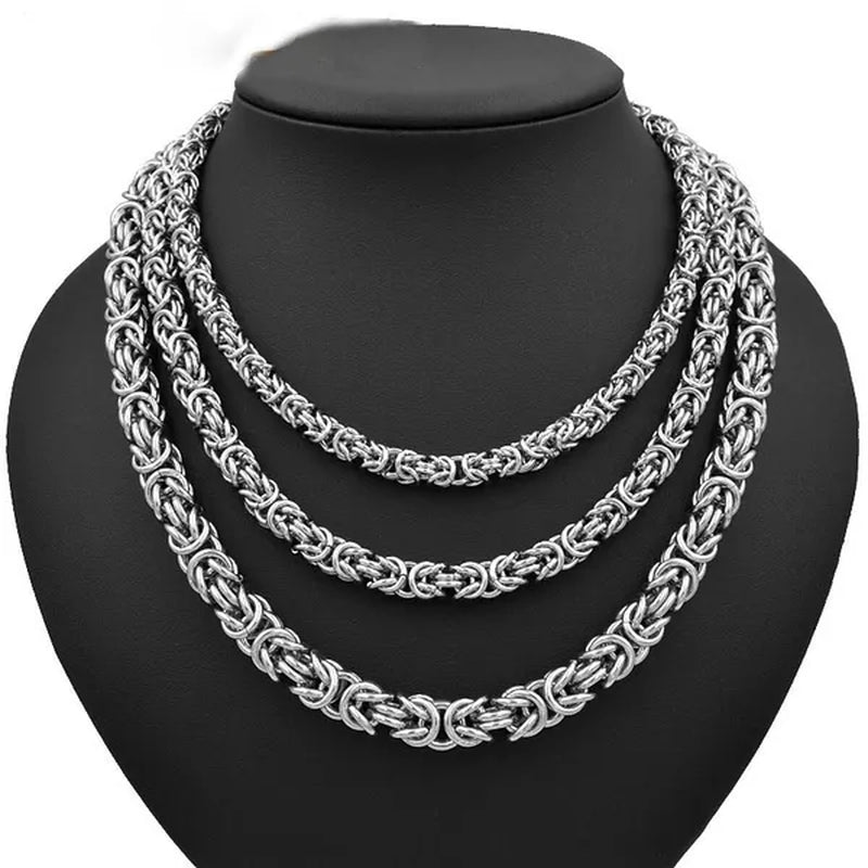 6/8Mm Wide Fashion 316L Stainless Steel Silver/Gold round Circle Byzantine Link Chain Men/Women Necklace or Bracelet 1PCS New