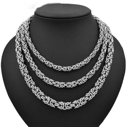 6/8Mm Wide Fashion 316L Stainless Steel Silver/Gold round Circle Byzantine Link Chain Men/Women Necklace or Bracelet 1PCS New