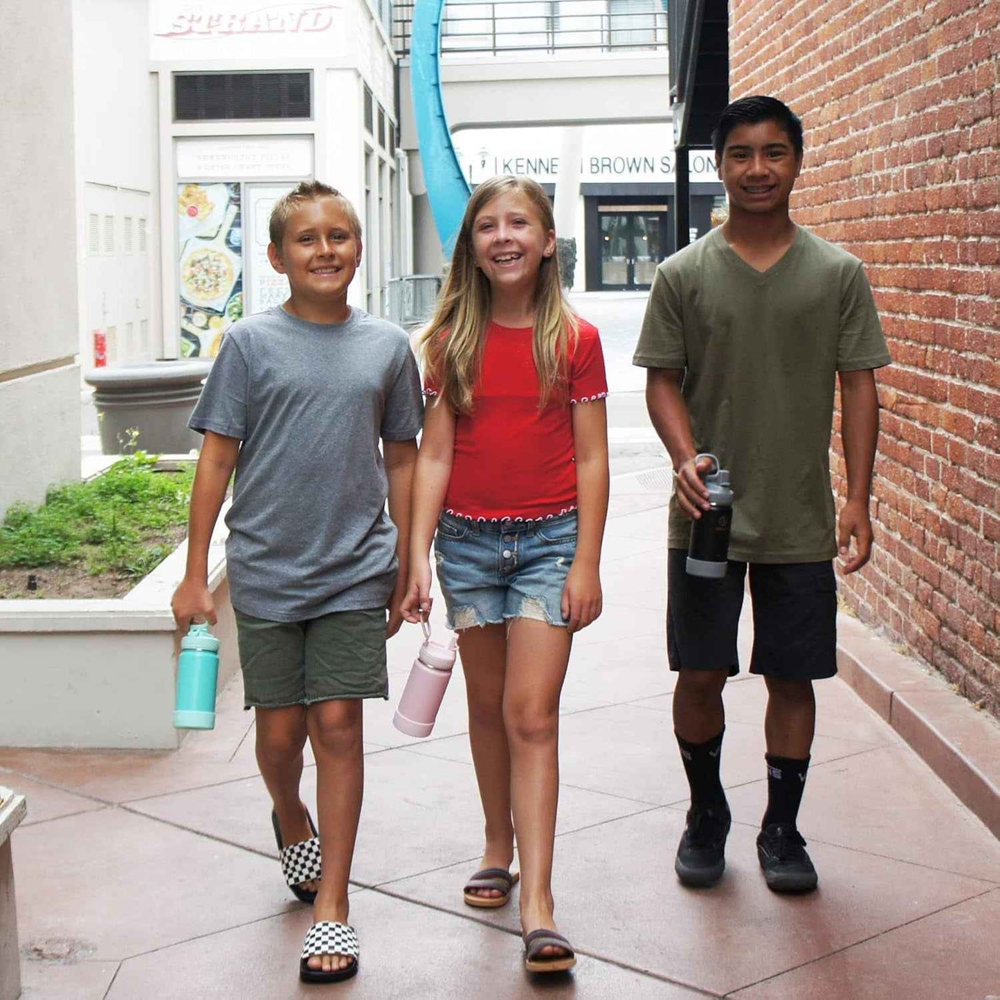 Actives Kids 14 Oz Vacuum Insulated Stainless Steel Water Bottle with Straw Lid, Blush