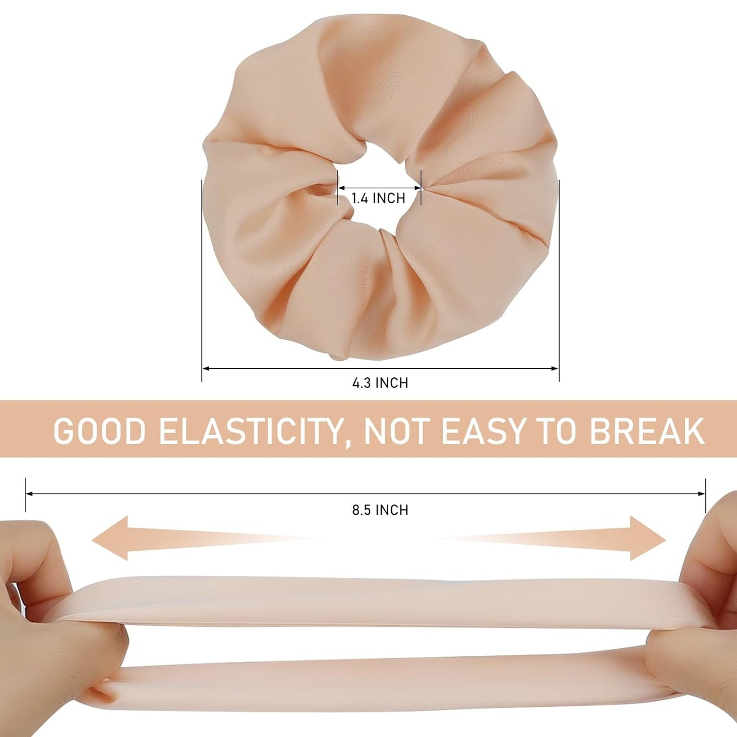 Soft Satin Scrunchies for Women, Non Slip, No Damage Scrunchies Hair Ties, Pack of 6