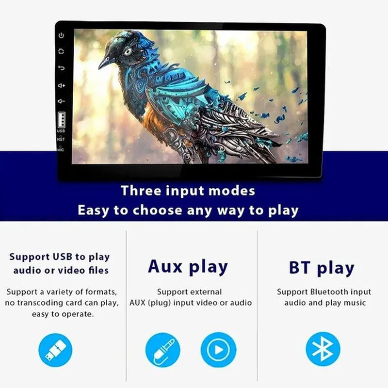 UNITOPSCI Single 1Din 9Inch Car MP5 Player Car Stereo Radio 2.5D HD 1080P Touch Screen Bluetooth Autoradio Support Mirror Link FM AUX Function with External Microphone