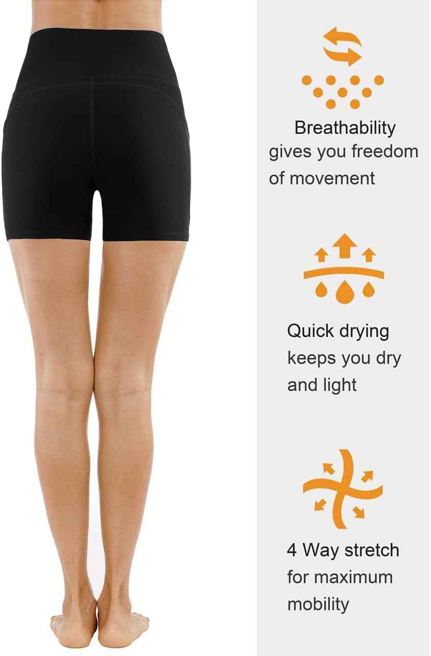 Women'S High Waist Workout Shorts Breathable Dolphin Split Elastic Lounge Yoga Shorts