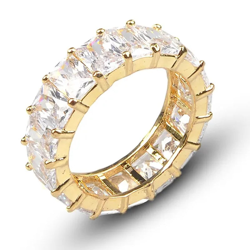 Silver Ring Colored Square Rainbow Ring Statement Crown Ring Natural Gemstones Ring Wedding Bride Engagement Band Charm Party Ring Jewelry