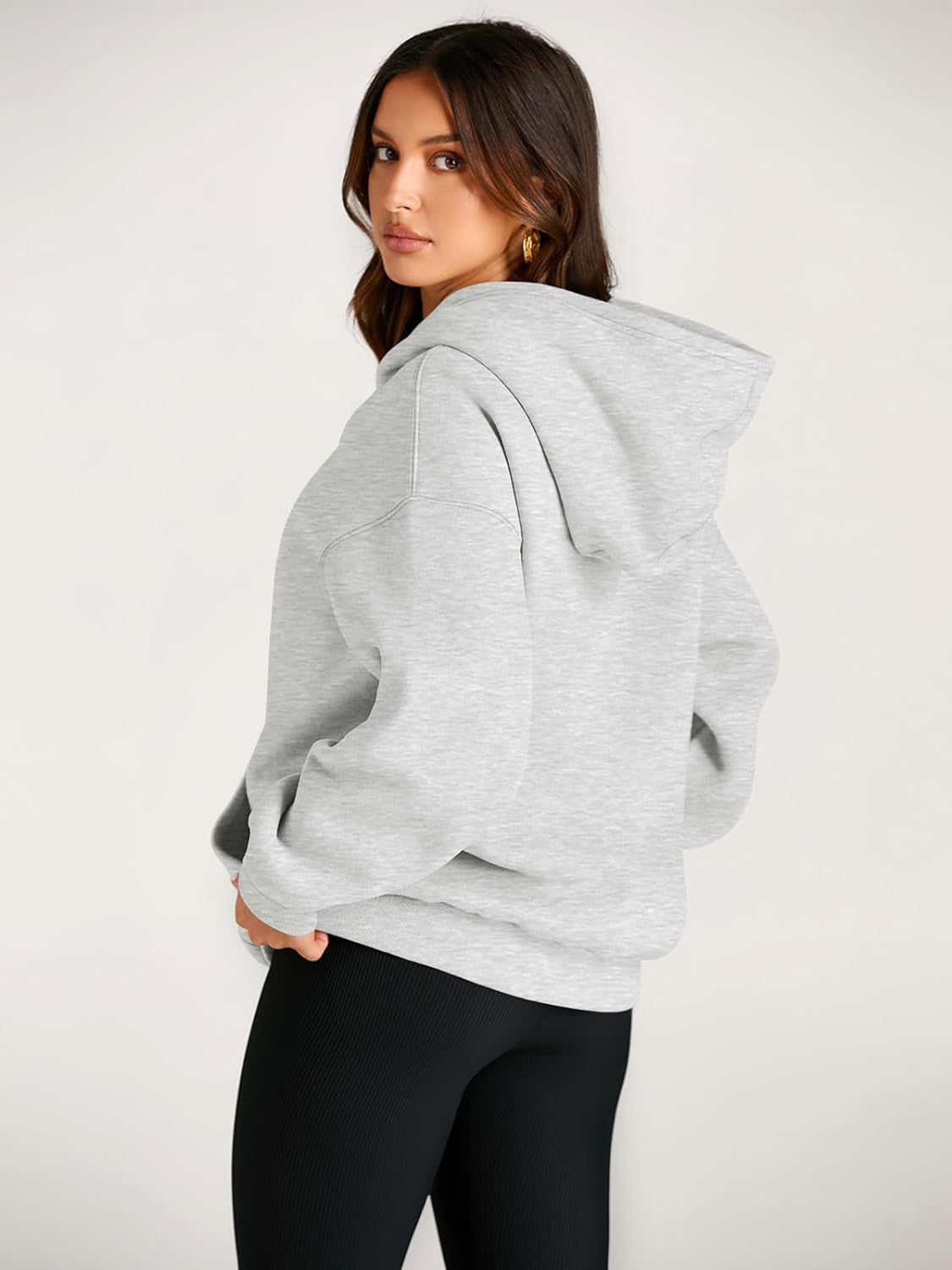 Womens Oversized Hoodies Fleece Sweatshirts Sweaters Spring Outfits 2025 Pullover Fall Winter Clothes