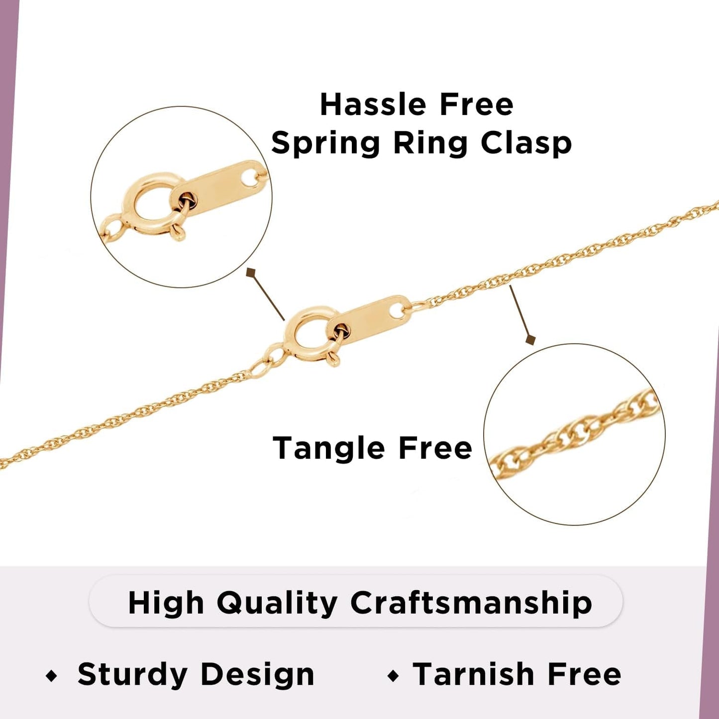 10K Solitaire Pendant Necklace for Women | Yellow or White Gold 6.5MM (1 Cttw) or 7.5MM (1.5 Cttw) or 8.0MM (2.0 Cttw) round Cut Cubic Zirconia Necklace | 18” Rope Chain | with Jewelry Gift Box