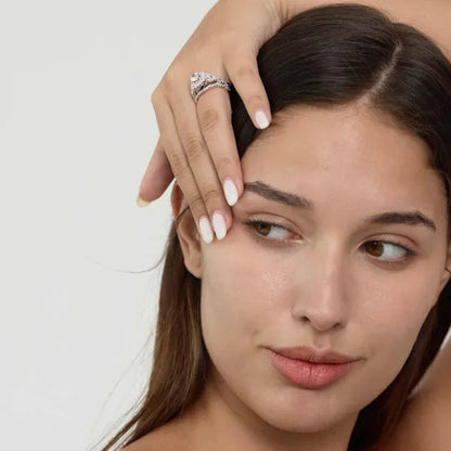 Newshe 1.5 Carats AAAAA Cubic Zircoina Wedding Engagement Ring Sets for Women Jewelry Gift 925 Sterling Silver Sz 4.5-13