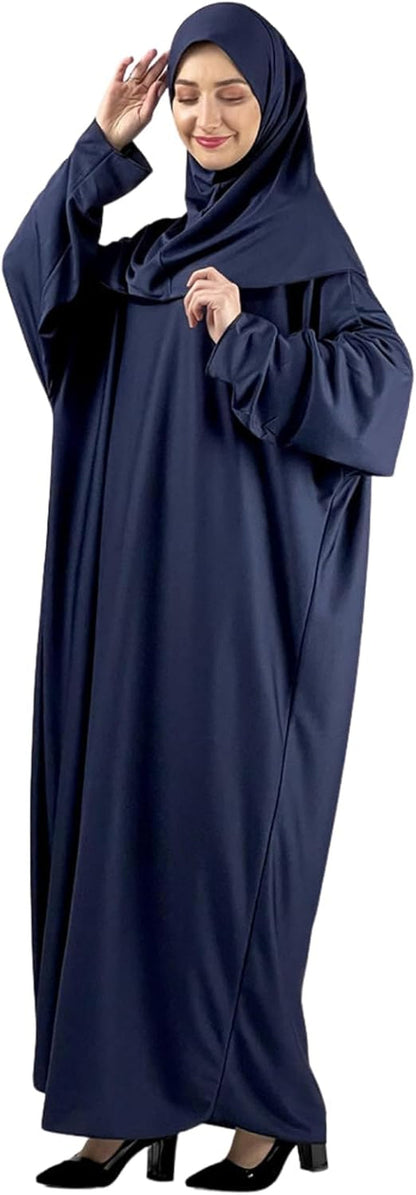 Women Prayer Dress with Hijab Rug Tasbih Muslim Set Islamic Clothes Abaya Jilbab Dubai Kaftan for Eid Ramadan