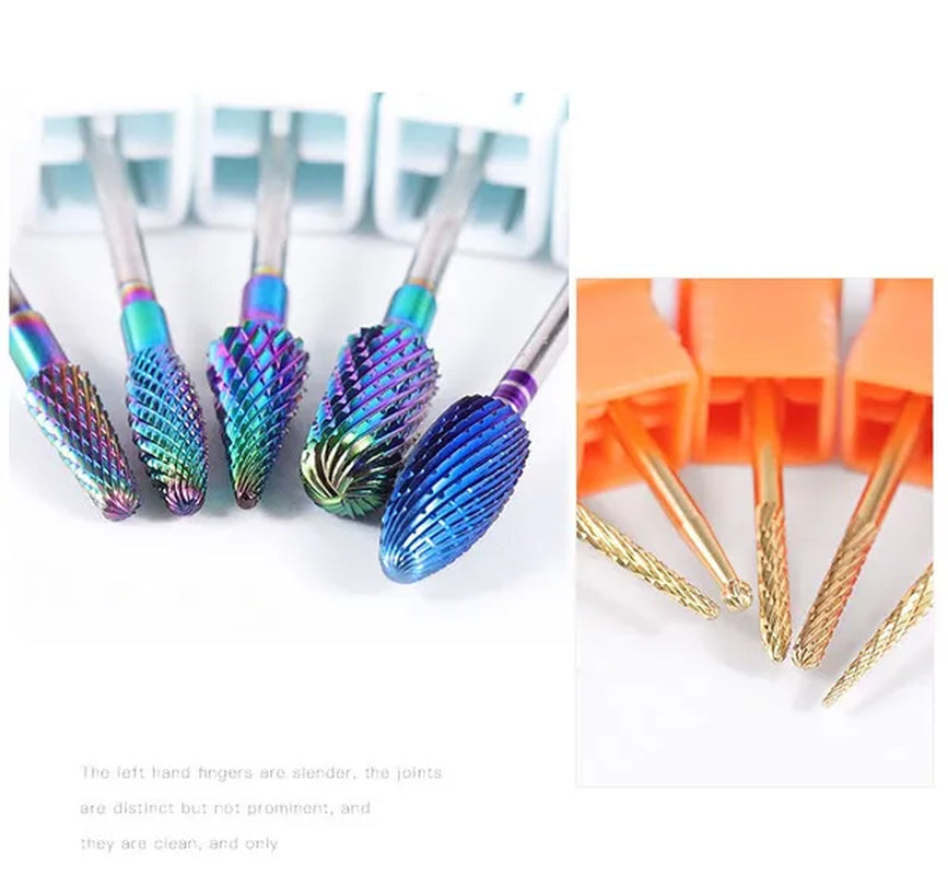 Tungsten Diamond Milling Cutter Nail Art Drill Bit for Manicure Nail Files Electric Rotary Mills Nail Gel Remove Grinder