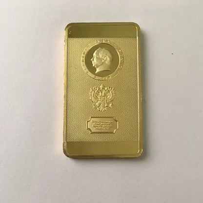 2 Pcs the Putin Coin 24K Real Gold Plated Badge 50 X 28 Mm Souvenir Bullion Bar Coin