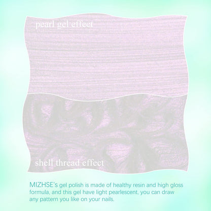 Pearl White Gel Nail Polish Mermaid Shimmer Glitter Drawing Gel Polish Shell Thread UV LED Nail Gel Polish for Home DIY Nail Salon