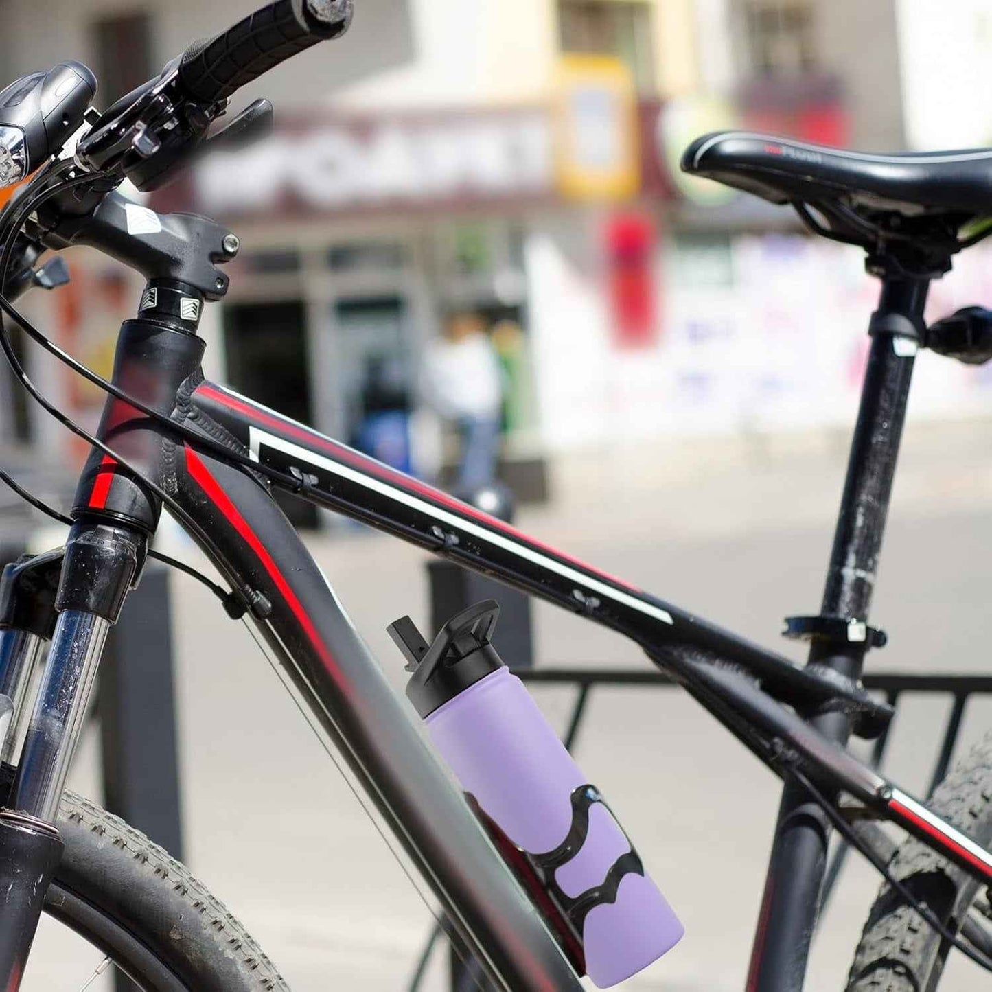 Insulated Water Bottle, 22 Oz Vacuum Insulated Stainless Steel Reusable Sports Bottle with Straw Lid & Spout Lid for Travel, Camping, Bike, Leakproof, Purple, 1 Pack