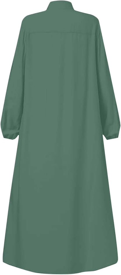 Women'S Chiffon Kaftan Abaya Dress Muslim Long Sleeve Self Tie Flowy Maxi Dress Abaya Casual Dress Dubai Outfits