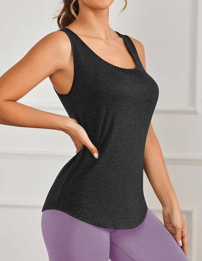 Workout Tank Tops for Women Racerback Loose Fit Yoga Top Sleeveless Gym Shirt Running Athletic Tanks Pack S-3XL