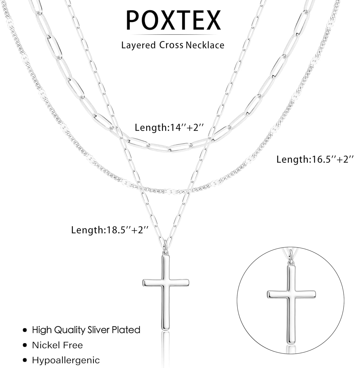 Layered Gold Necklaces for Women, Stackable Dainty 14K Gold Silver Plated Trendy Simple Heart Diamond Cross Bow Circle Pendant Paperclip Choker Dot Chain Necklace,Jewelry Set Gifts for Women