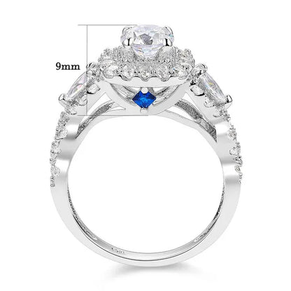 Newshe 1.5 Carats AAAAA Cubic Zircoina Wedding Engagement Ring Sets for Women Jewelry Gift 925 Sterling Silver Sz 4.5-13