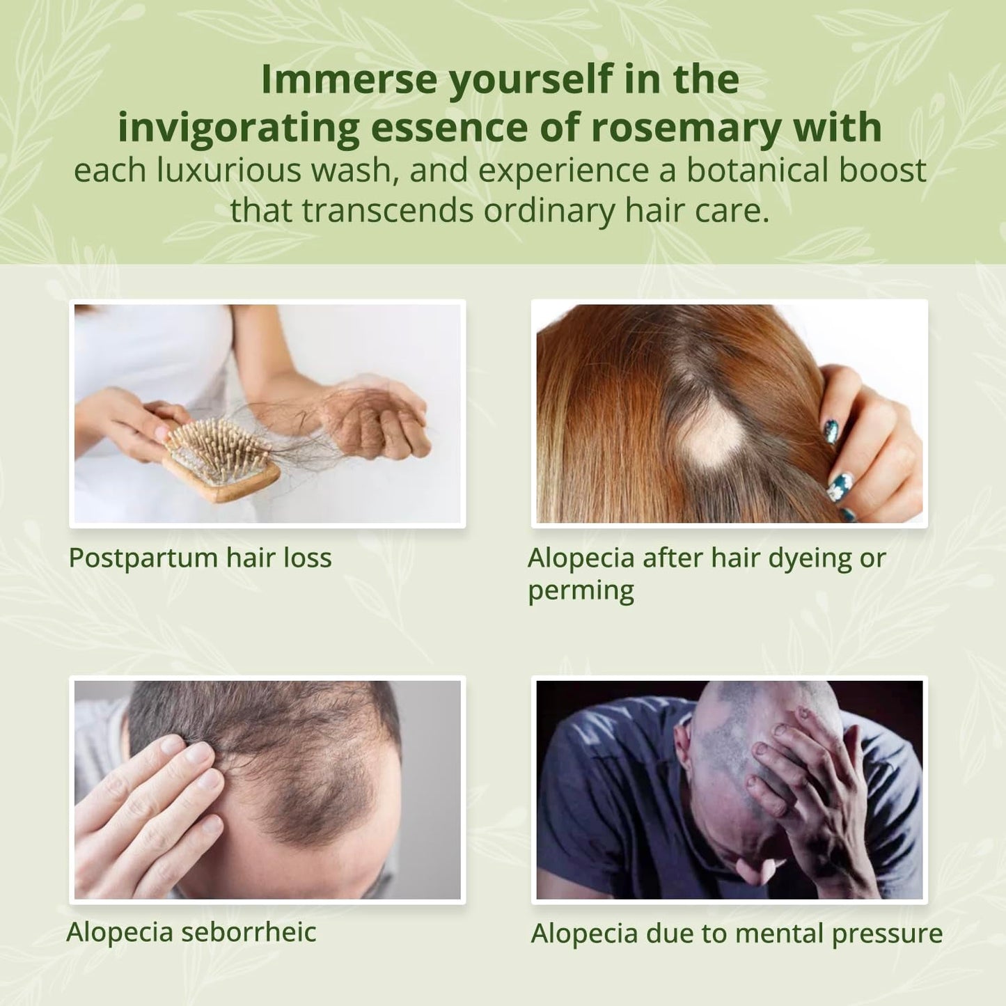 Rosemary Hair Growth Shampoo for Hair Loss, Thinning Hair for Men and Women - Mint Strengthening Shampoo with Tea Tree Oil Bition - 11.8 Fl. Oz