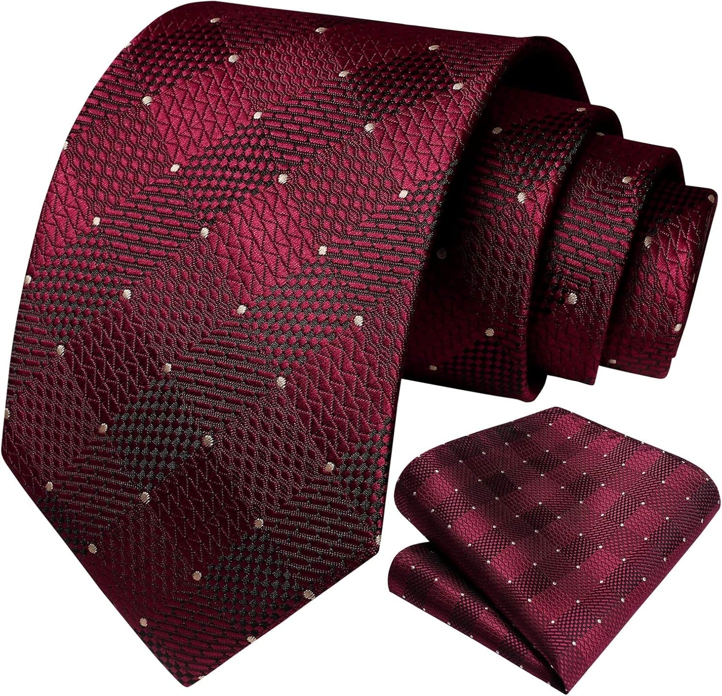 Ties for Men Silk Extra Long Tie and Pocket Square Classic Plaid Checkered 63 Inches Men'S Neckties Business