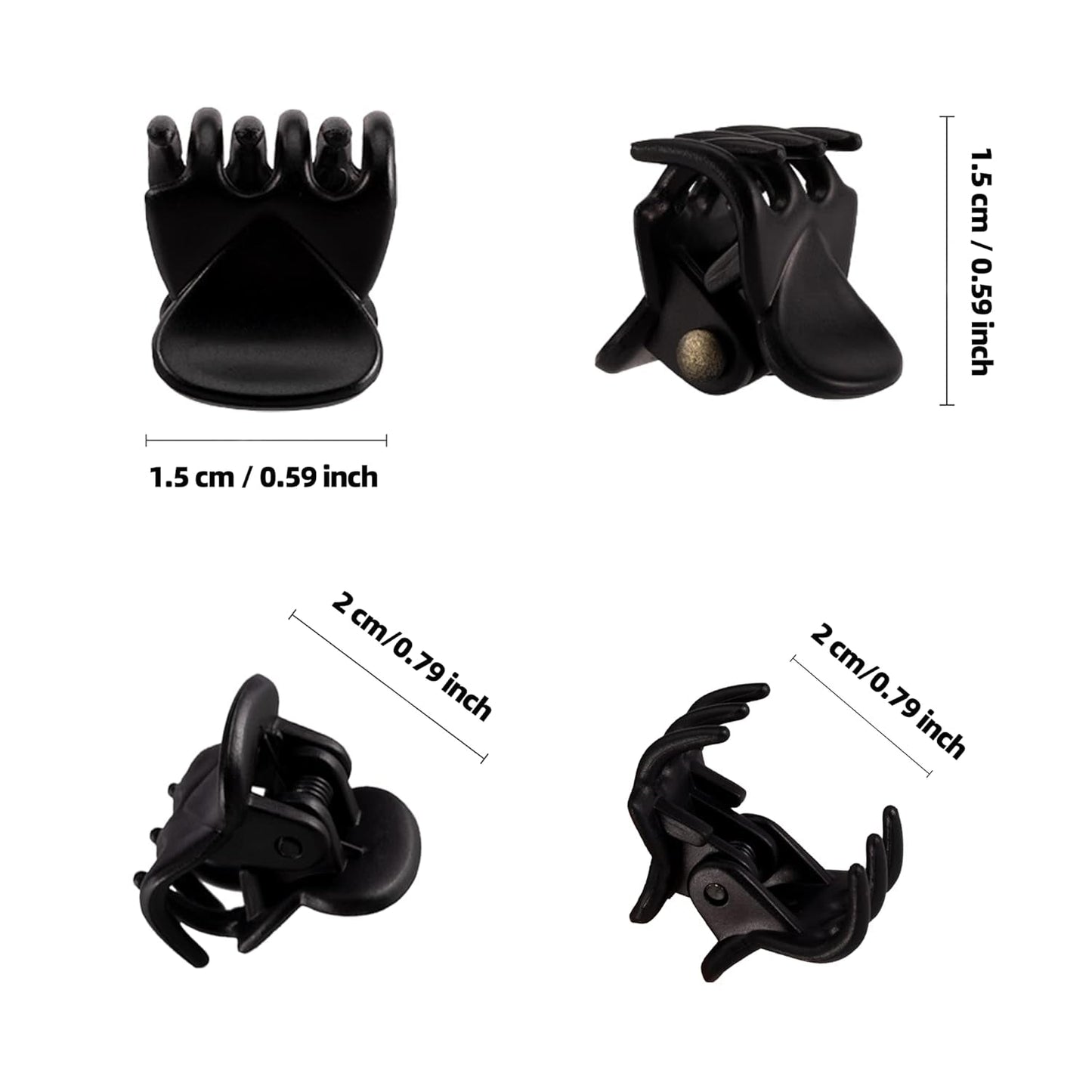 Kids Mini Hair Clips 45 Pcs Black 1/2 Inch Micro-Mini Size Claw Clips for Girls and Boy, Non-Slip Women Hair Accessories Clamp Bangs Tiny Strong Grip Baby Jaw Clip Very Small Hair Clips.