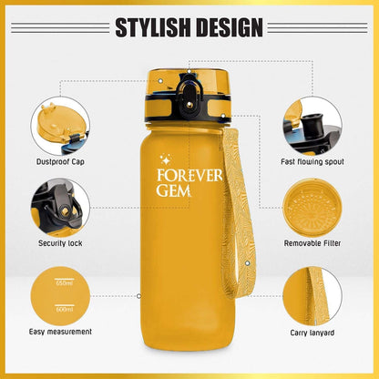 Water Bottle with Chug Lid, 21 OZ Capacity, Leak-Proof Design for Gym, Fitness, and Travel Use - Ideal for Women, Men, and Kids (1 Pack)