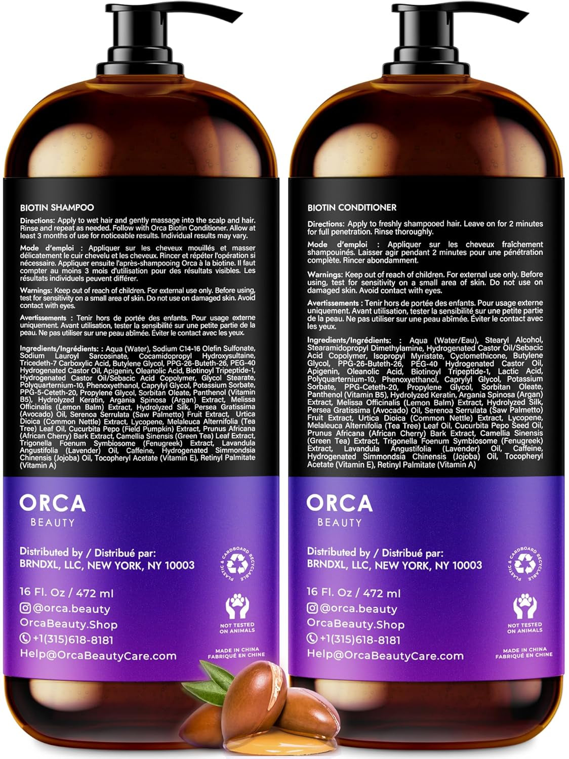 Biotin Shampoo and Conditioner for Women and Men - Volumizing Shampoo and Conditioner Set to Help Boost Thinning Hair - Hydrating, Nourishing Hair Loss Shampoo and Conditioner